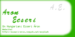 aron ecseri business card